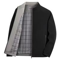 Veste décontractée à revers pour homme, nouvelle collection automne, haut de gamme, couleur unie, avec fermeture éclair, pour papa d'âge mûr