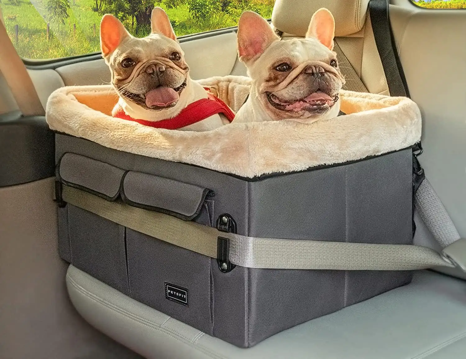 JW PET seggiolino per cani di alta qualità, seggiolino per auto per animali domestici, seggiolino per cani cuscino di protezione di sicurezza per sedile posteriore dell'auto trapuntato anti-sporco