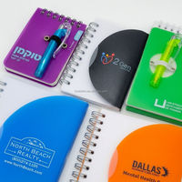 Carnet à spirales compact et mignon avec stylo à bille, logo personnalisé, bloc-notes ligné de poche pour cadeau promotionnel d'entreprise