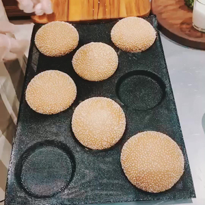 Commercial <b>Baking</b> Sheet Non-Stick <b>Silicone</b> Bread Mold & Breathable Fiberglass <b>Baking</b> Mat for Hot Dog Bun and Burger Oven <b>Baking</b> - Product Image 3