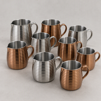 Tasse à lait en acier inoxydable texturé diamant, plaqué or, forme tambour, qualité élégante, facile à nettoyer, pour cafés, restaurants, bars