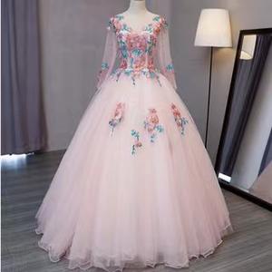 Vestido de Gala de Manga Larga para Fiesta de Graduación, Vestido Formal para Adultos, Vestido de Quinceañera con Apliques para Chicas Jóvenes - Product Image 6