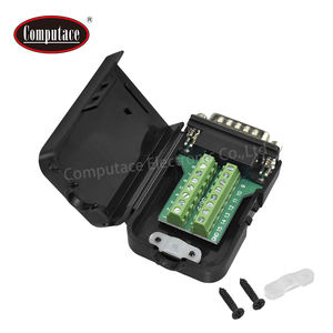 Connecteur D-SUB 15 broches DB15 personnalisé en gros 16-30 AWG boîtier à écrou mâle en laiton nickelé noir ZSA3021 Computace - Product Image 2