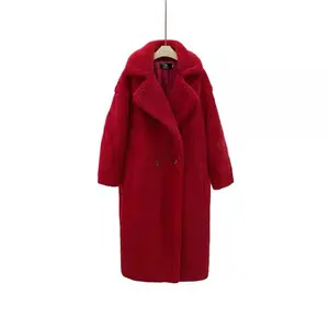 2022 inverno donna elegante caldo stile morbido linee di colore solido cappotto di pelliccia di orsacchiotto Vintage giacca da donna cappotti invernali