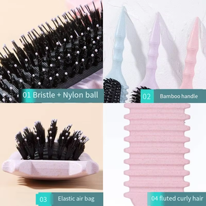Cepillo para el Cabello con Orejas de Gato Adorable, con Mango de Paja de Trigo, Múltiples Colores, Diseño Moderno para Desenredar y Peinar, Uso Doméstico - Product Image 5
