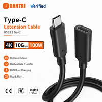 Kabel Ekstensi USB-C Universal 10Gbps Tipe-C Male-Female 100W PD Transfer Data Video 4K Konduktor Tembaga Murni Berlapis Nilon Tahan Lama