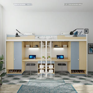 Оптовая продажа, товары для школьной мебели, двухъярусная кровать в общежитии с письменным столом и шкафом для школьного использования - Product Image 3