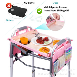 Bandeja de apoyo para caminar Haotian de 47x37 cm con bolsillos para personas mayores, color rosa - Product Image 4