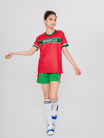 Vêtements de football marocain de haute qualité pour enfants Kit d'entraînement à séchage rapide avec short de maillot de football à manches courtes Style d'équipe de match