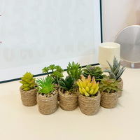 Plante succulente miniature artificielle en pot, verdure en plastique pour la décoration de la maison, du bureau ou de la table.
