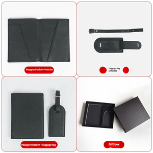 כיסוי דרכון עור pu עם תיק תג מטען עמיד מחזיק החוברת - Product Image 5