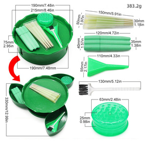 Kit Moderno 6-<span class=keywords><strong>in</strong></span>-1 <span class=keywords><strong>in</strong></span> <span class=keywords><strong>Plastica</strong></span> per Fumatori: Contenitore a Forma di Fiore, Grinder, Imbuto, Coni e Vassoio per Tabacco - Product Image 6