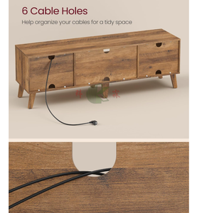 Meuble TV transitoire pour téléviseur de 65 pouces, centre de divertissement avec étagères réglables, meuble multimédia pour la maison - Product Image 4
