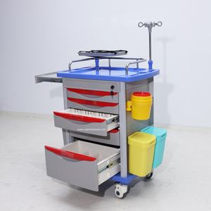 รถเข็นผู้ป่วยฉุกเฉินทำจากสแตนเลสแบบมีลิ้นชักขั้นตอนการดูแลทางการแพทย์สำหรับโรงพยาบาล - Product Image 2