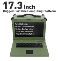 Plateforme d'extension CPCI PXIe robuste de 17,3 pouces, blindage EMI, ordinateur portable 1920x1080, Intel Core I7, 8 Go de DDR4, 256 Go de SSD, OEM ODM