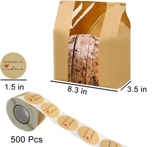 Bolsas de <span class=keywords><strong>pan</strong></span> <span class=keywords><strong>para</strong></span> <span class=keywords><strong>pan</strong></span> casero, <span class=keywords><strong>papel</strong></span> de masa fermentada Kraft con ventana, bolsas grandes de panadería utilizadas <span class=keywords><strong>para</strong></span> almacenar galletas y aperitivos - Product Image 1
