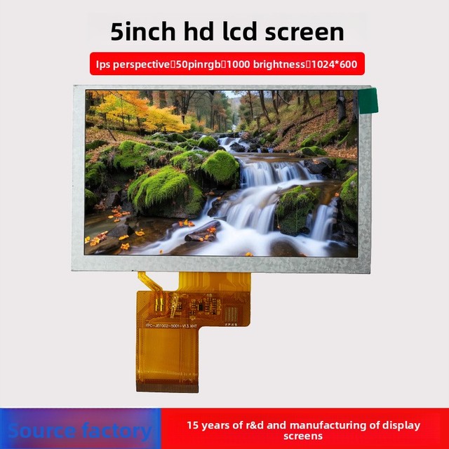 5-Inch IPS LCD Module LED Backlight High-Definition 1024*600 BOE 50-Pin RGB Interface 1000 Nits Brightness -30C~80C Operating