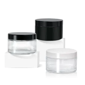 Frascos de crema transparentes personalizados para el cuidado de la piel, envases cosméticos, tarros de crema facial de plástico para mascotas, 60 ML