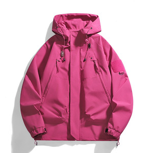 Chaqueta Impermeable con Capucha Color Verde Lima para Mujer, Chaqueta Deportiva de Nailon con Cierre, Cortavientos para Exteriores - Product Image 5