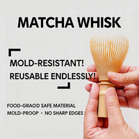 Nouvelle conception d'usine, logo personnalisé, fouet à matcha en résine plastique durable, fouet à matcha en résine