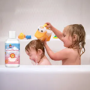 Gel douche biologique 2 en 1 avec shampoing et formule absolument sûre Kit de soins capillaires pour bébés et enfants