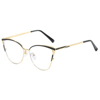 Lunettes de vue œil-de-chat pleine monture, nouveau style transfrontalier, sensation haut de gamme, anti-lumière bleue, monture métallique, adaptées à la lecture