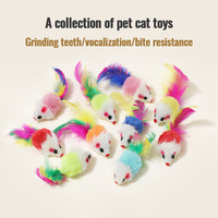 Jouet interactif pour chaton et chat, souris en peluche colorée et écologique, jouet à mâcher pour chat, mini souris artificielle qui grince, jouets pour animaux de compagnie