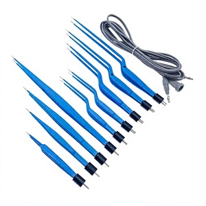 Ensemble de sondes chirurgicales manuelles en acier inoxydable bleues avec poignée rouge et câble gris pour usage hospitalier - Product Image 6