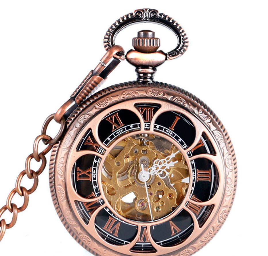 Классические римские карманные часы с подсолнухом, автоматические механические карманные часы