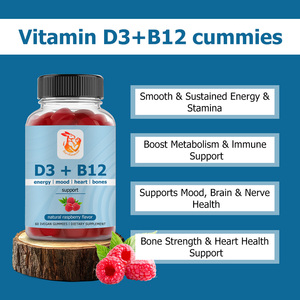 Best Selling D3 B12 Gummies with Folate Vitamin B12 Support Multivitamin Gummies Adult Women <b>Men</b> 60 Gummies Vitamin D3 B12 Gummy - Product Image 5