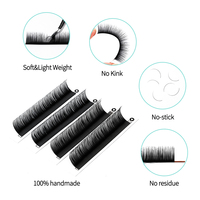Vente en gros de cils doux naturels de marque privée personnalisés 0.07 0.05 0.03 C D Extension de cils individuels en cachemire de camélia de longueur mélangée