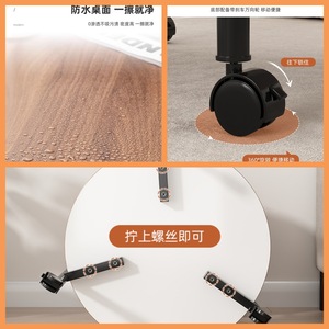 Bona Gold Square Round Cart Side <b>Table</b> Wood Top Storage Living Room <b>Coffee</b> <b>Table</b> Modern Style Small Trolley <b>Table</b> - Product Image 5
