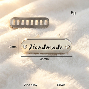 Custom Metal Emblem <b>Labels</b> Private Brand <b>Name</b> Tags Custom Own Logo Sew-on Metal Plates for Fashion Accessories - Product Image 1