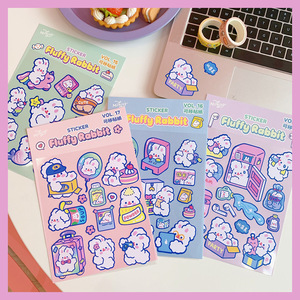 Cute Cartoon bunny animal cartoon stickers doodle stickers e paper cartoon adesivi fai da te 228*152mm - Product Image 4