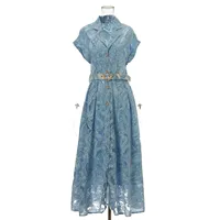 Robe blazer brodée en dentelle, élégante, à manches courtes, pour l'été, directement de l'usine