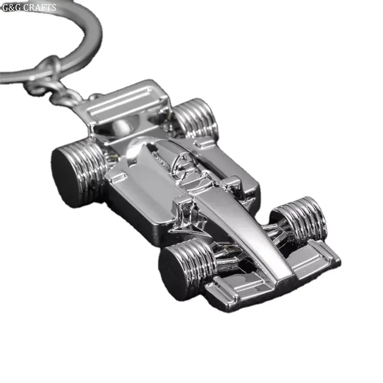 Porte-clés personnalisé F1, en métal, Logo personnalisé, modèle de voiture de course