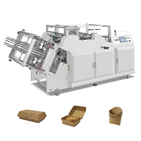 Machine automatique de fabrication de boîtes à pizza et à hamburgers ZX-1200 avec 4 servomoteurs, machine de formage d'emballages alimentaires à emporter en carton