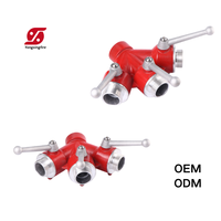 Distributeur d'eau à 3 voies en aluminium, à commande manuelle, 65mm 50mm 40mm, pour la lutte contre les incendies, direct usine