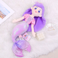 Coussin Poupée Sirène Scintillante, Peluche Mignonne avec Rembourrage en Coton PP, Compagnon de Sommeil, Cadeau pour Enfants ODM