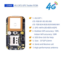 ZYSY) Module de puce de suivi GPS 4G LTE Cat-1 le plus petit au monde, module PCB de suivi ZX908 pour le développement de mini traceurs 4G