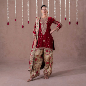 Conjunto de Salwar Kameez Tradicional Pakistaní para Mujer, Bordado en Faux Georgette, con Dupatta y Kurtis - Product Image 1