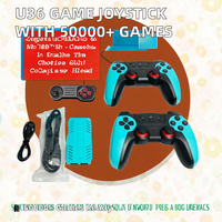 Joystick Game TGS U36 Plug & Play dengan 50000+ Game 4K HD 128GB Nirkabel 2.4GHz 3D 40+ Emulator PSP PS1 Konsol Game TV