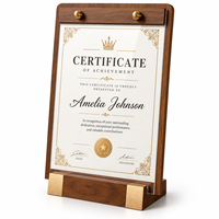 Support de table en acrylique et bois massif pour cartes, menus, cadres photo, certificats et médailles d'honneur, pour l'exportation