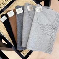 Écharpe de cou chic unie 100 % laine, écharpe d'hiver extra longue, cache-cou tricoté de couleur unie, châle enveloppant