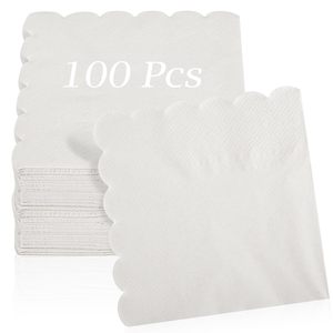 Bianco puro tovaglioli da Cocktail usa e getta ristorante banchetto quadrato alla rinfusa all'ingrosso borsa Hotel ordine Logo personalizzato - Product Image 1