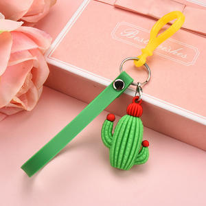 2025 Simulation Mini Potted Keychain Cactus Car Plant Rubber UV Printing Durable Hot Key <b>Ring</b> Gift Jewelry Pendant Wholesale - Product Image 5
