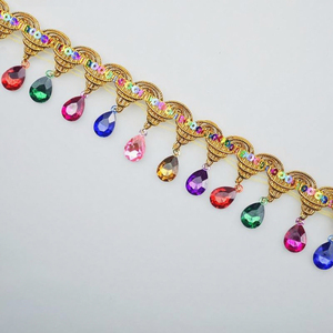3,5 cm hecho a mano DIY Mini moneda diseño trenza ajuste oro plata trenzado lentejuelas láser campana borla encaje - Product Image 4