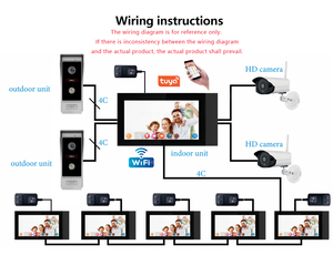 Sonnette intelligente Wifi 1080p Tuya avec moniteur 7 pouces 1080p caméra interphone sans fil anneau usine prix de gros - Product Image 3