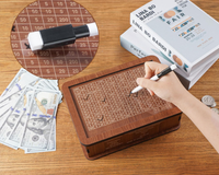 Tirelire rectangulaire en bois moderne de luxe de haute qualité, motif personnalisable, étagère amovible, boîte à monnaie écologique
