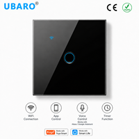 Interrupteur tactile intelligent UBARO à design concave, connecté en Wi-Fi, compatible avec Tuya Smart Life, Alexa et Google Home